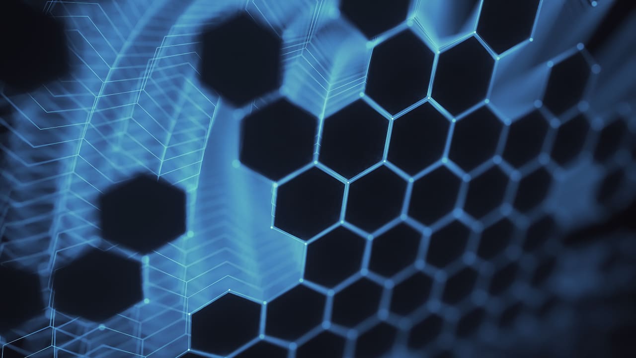 Artist's conception of hexagonal rings.