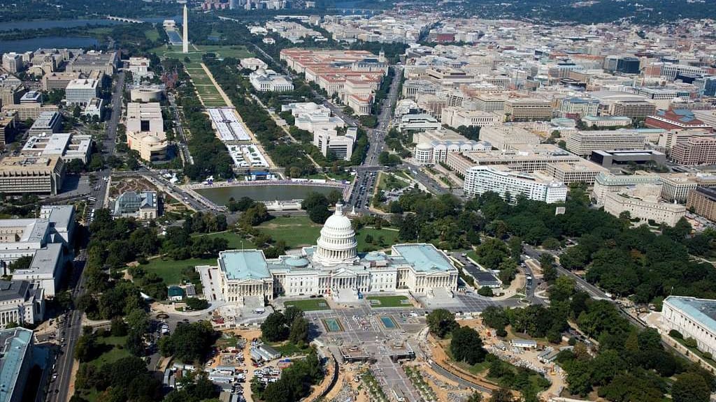 aerial photo of washington dc.